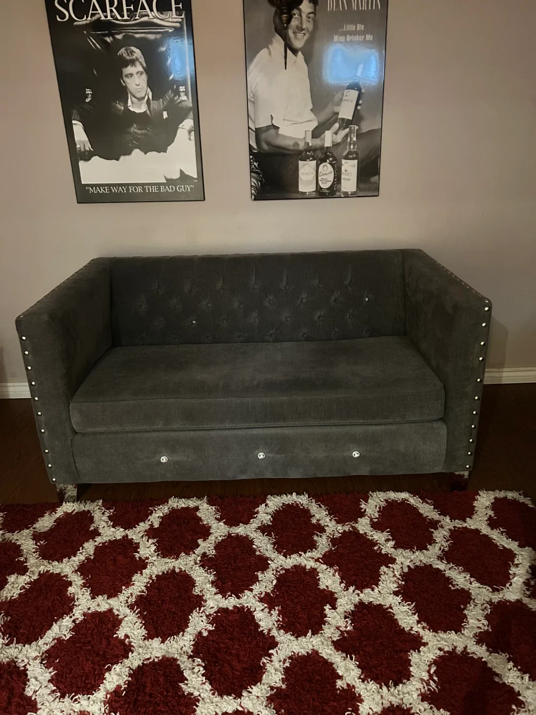 Grey Tufted Sofa- HomeSense , (Love seat) image indicator(3)