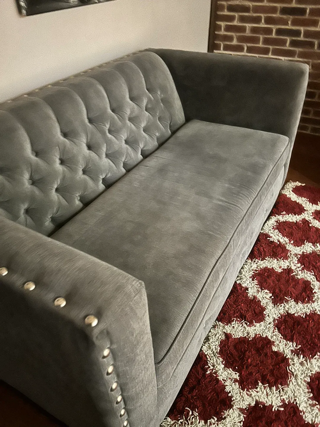 Grey Tufted Sofa- HomeSense , (Love seat) image indicator(4)