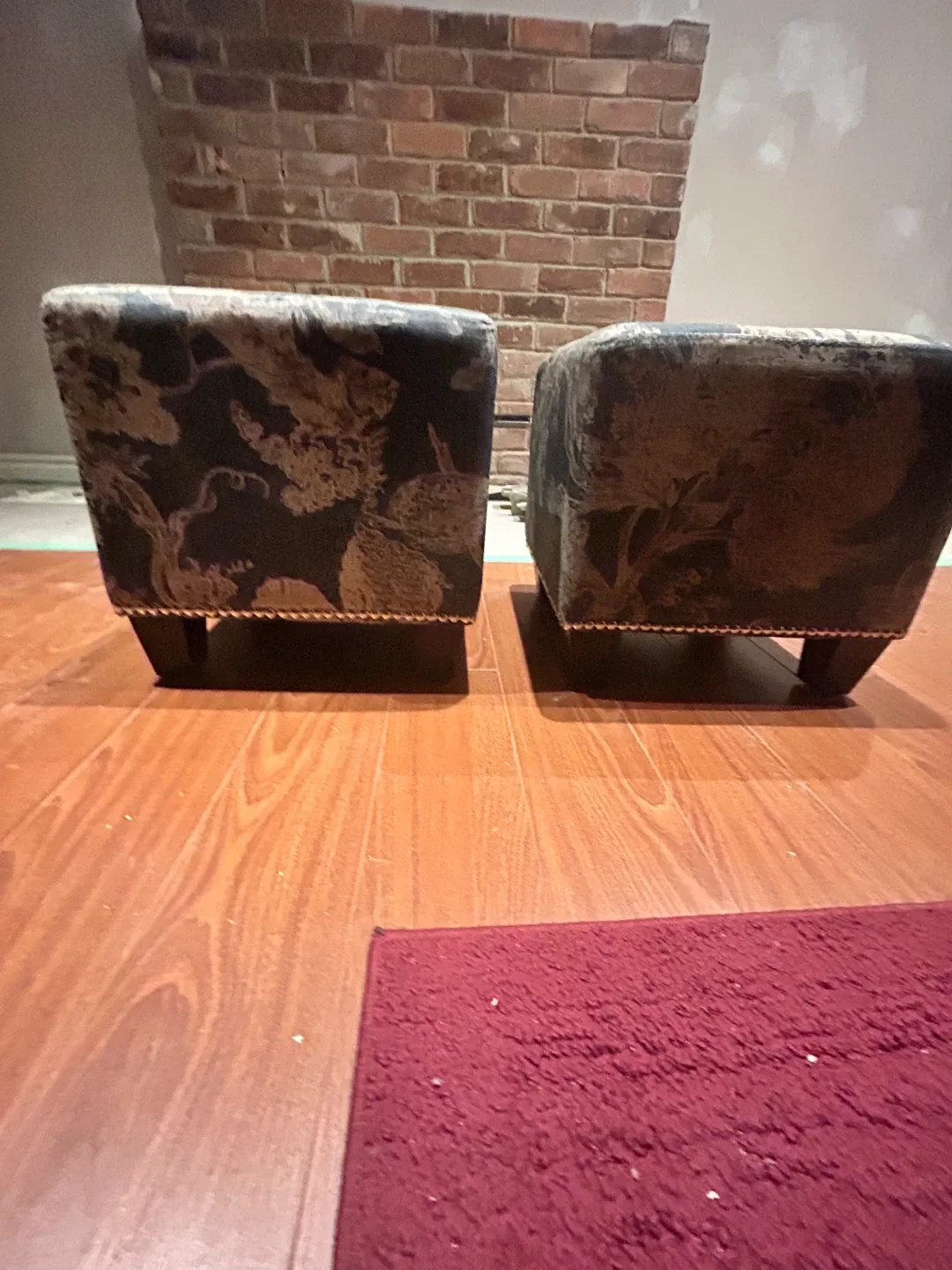 Pair of Square Patterned Ottomans image indicator(5)