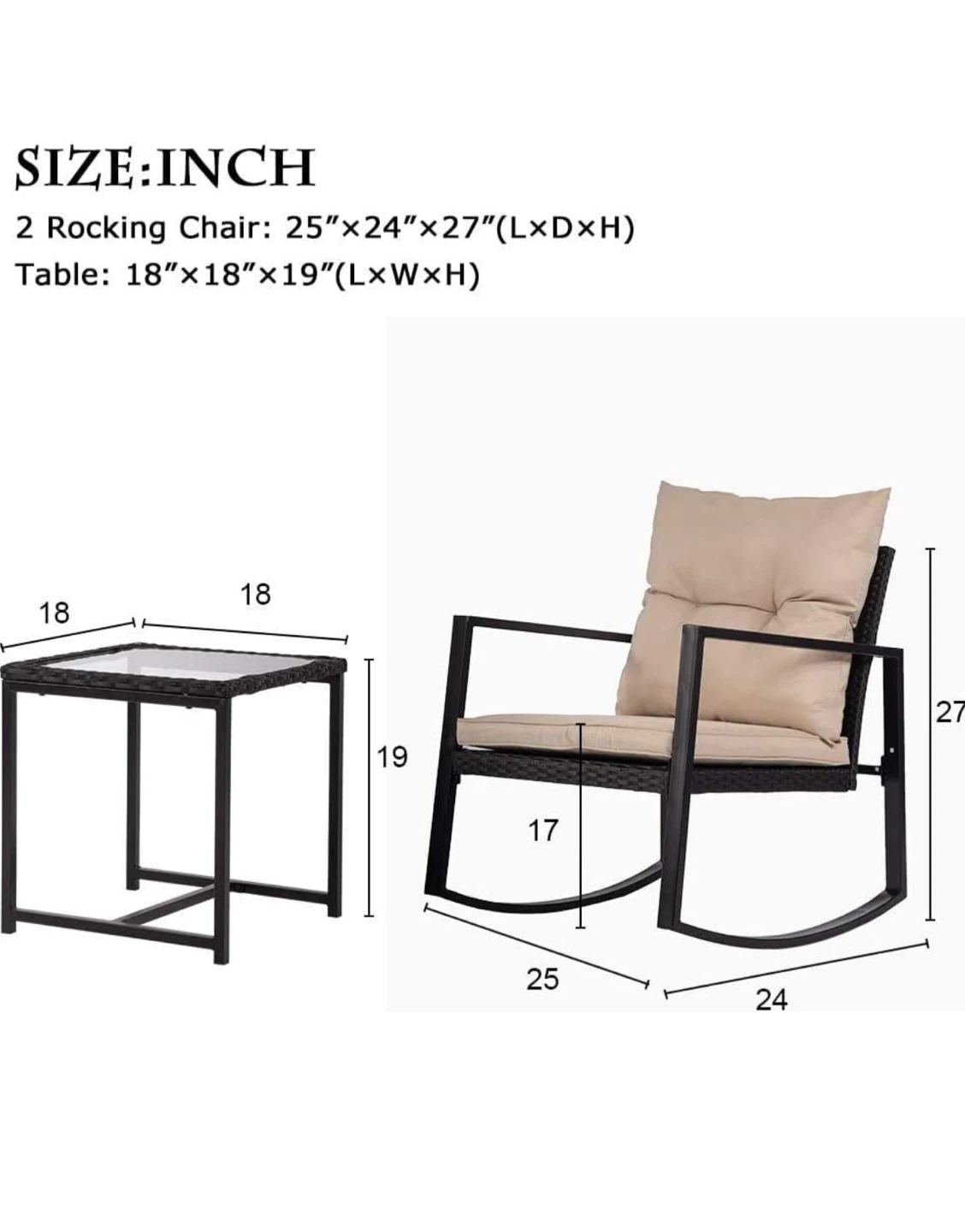 3-Piece Patio Furniture - photo 2
