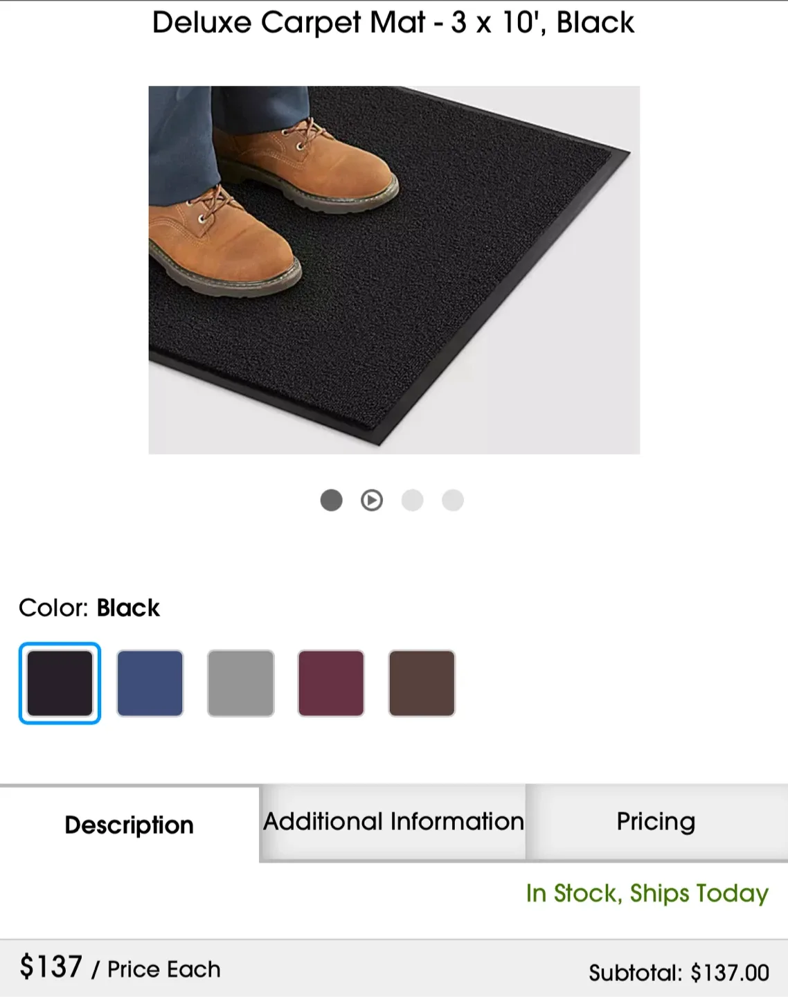 Black Indoor/Outdoor Carpet Runner image indicator(6)