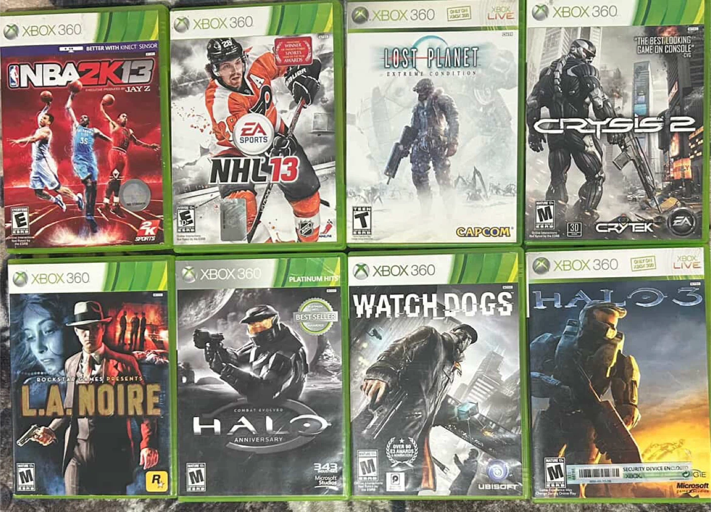 (25 EACH ONE)Xbox 360 Games: NBA2K13, NHL13, Crysis 2, Halo 3...