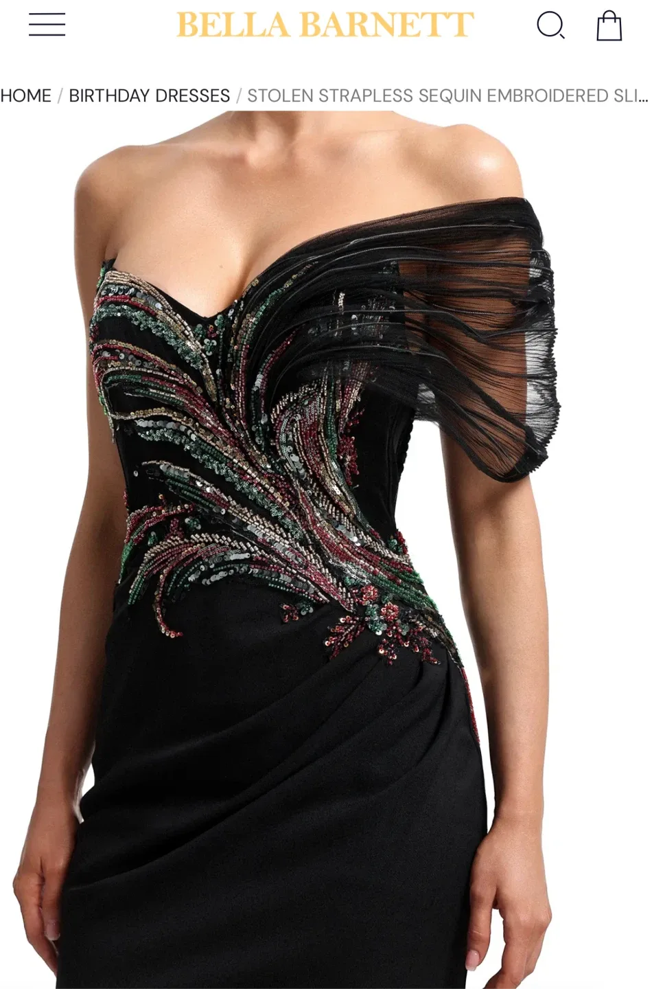 Bella Barnett Strapless Sequin Dress image indicator(2)