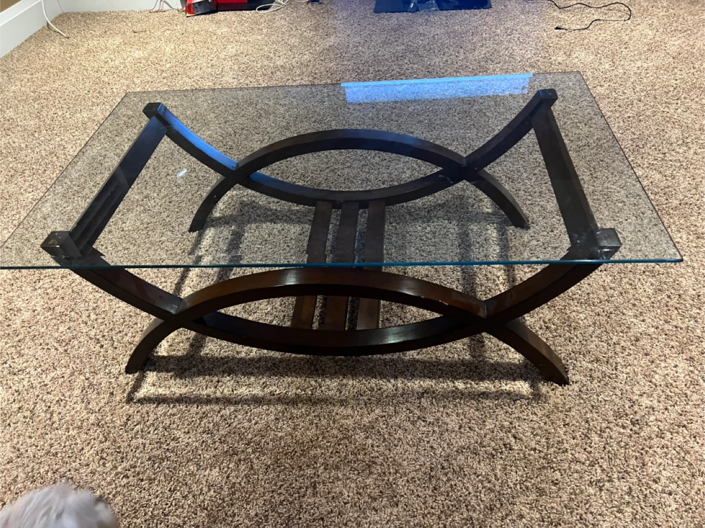Glass coffee table