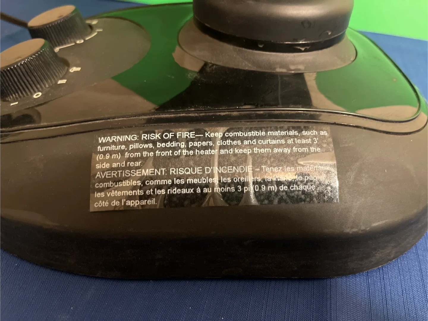 NOMA Black Portable Heater image indicator(3)