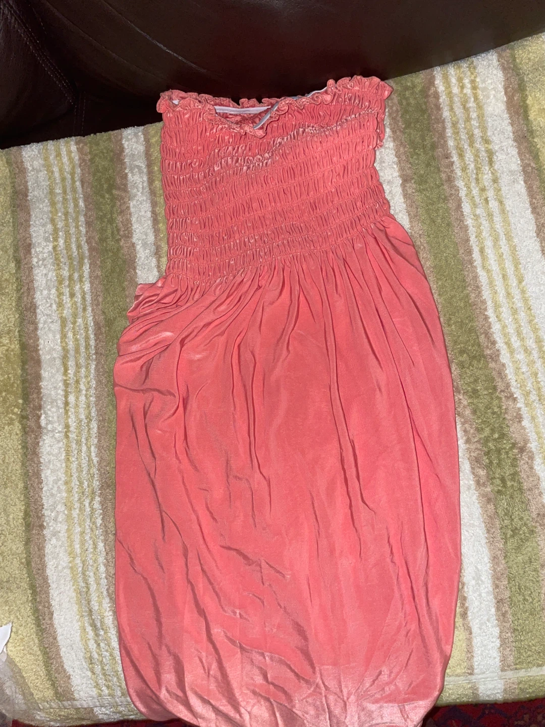 Coral Smocked Tube long dress