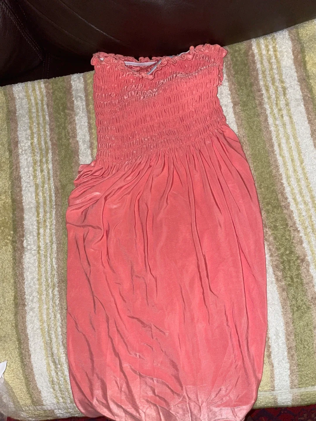 Coral Smocked Tube long dress