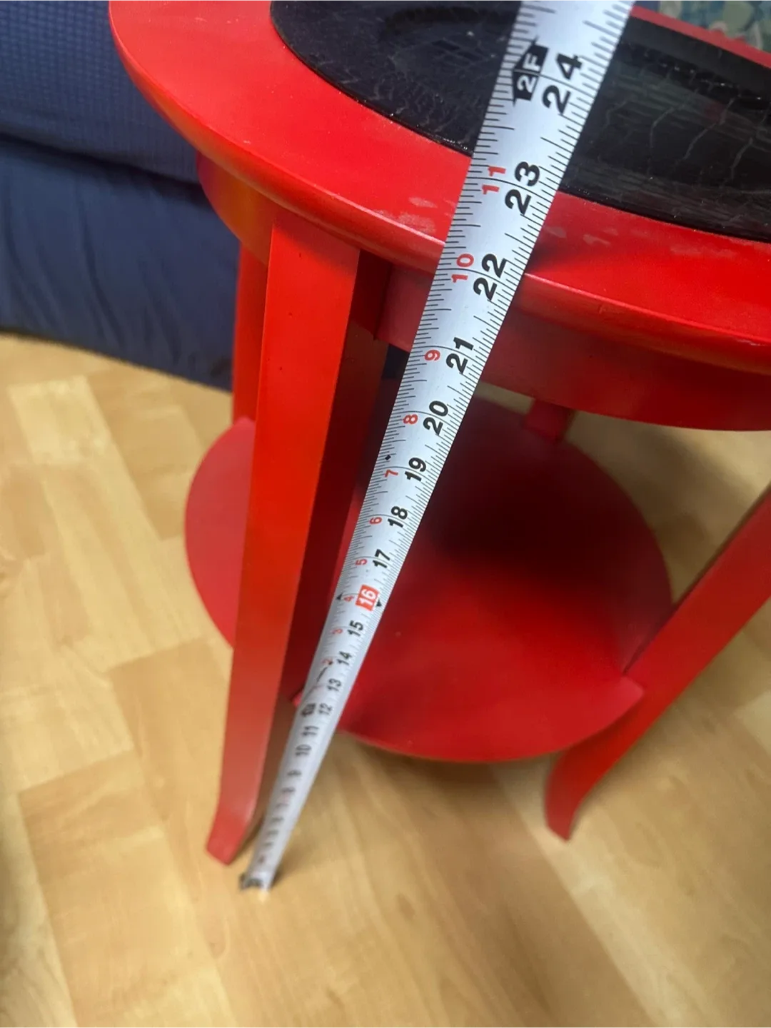 Red Accent Table with Black Top image indicator(2)