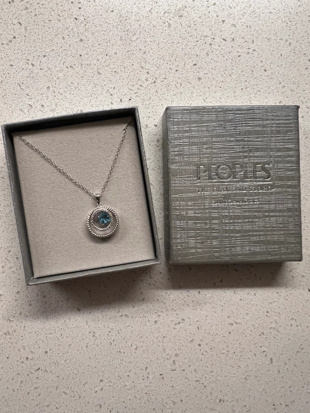 Peoples Jewellers Silver Necklace with Blue Stone - photo 2