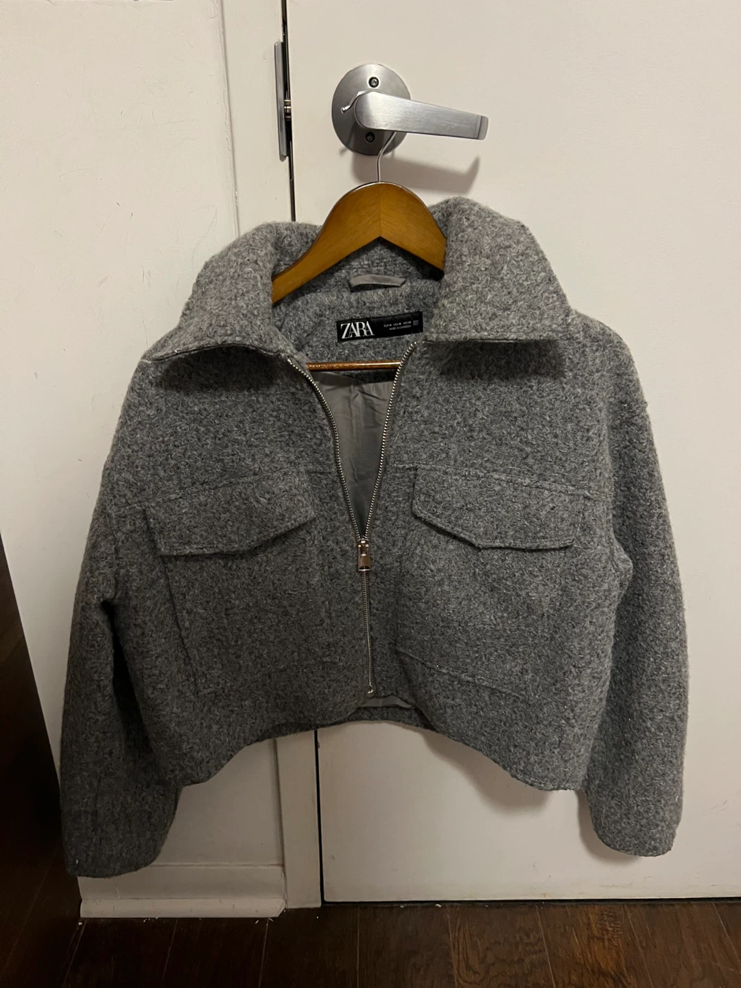 Zara Wool Blend Cropped Jacket - Size M