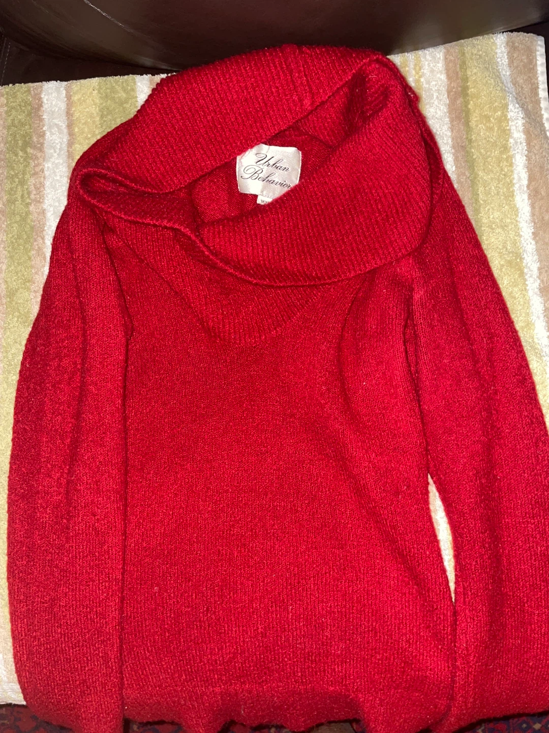 Urban Behavior Red Cowl Neck Sweater