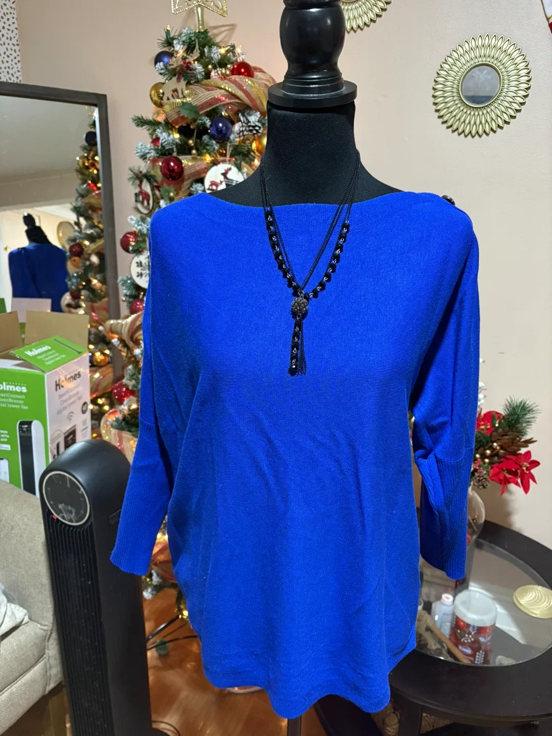 Cable & Gauge Blue Sweater - Size L thumbnail