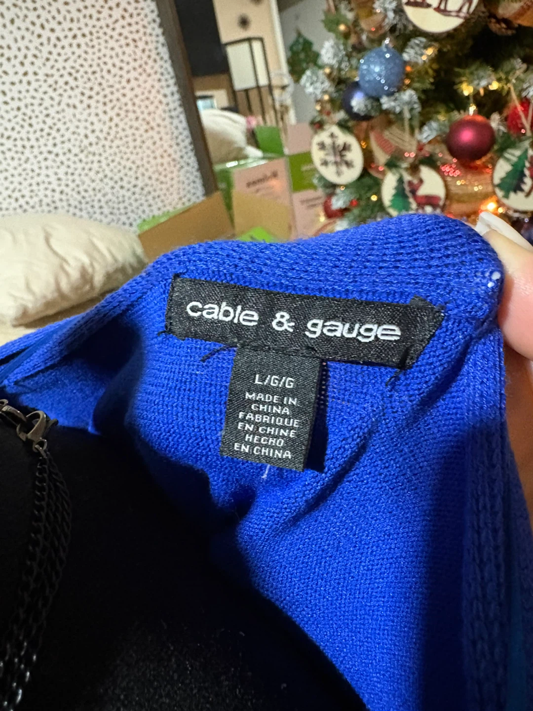 Cable & Gauge Blue Sweater - Size L - photo 3