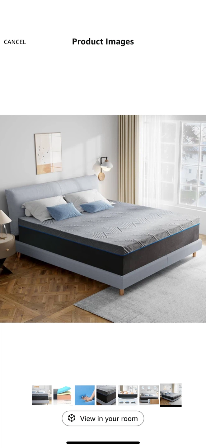 Twin Bed Frame with Headboard & Memory Foam Mattress - photo 3