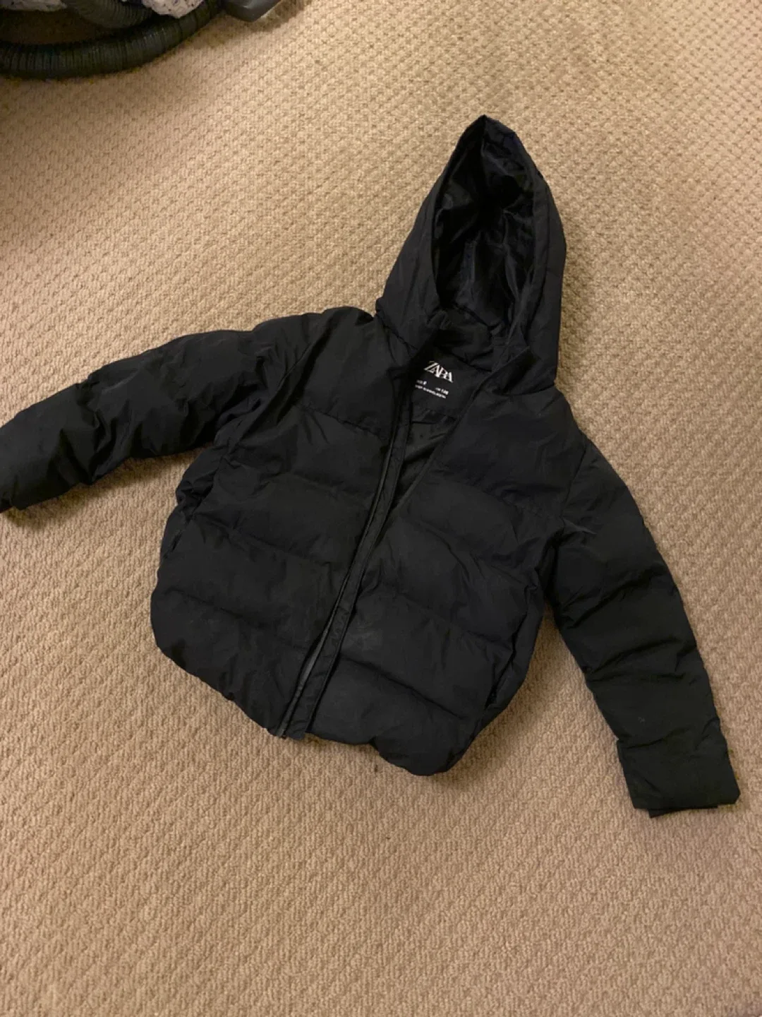 ZARA Black Puffer Jacket - Size 8 image indicator(2)