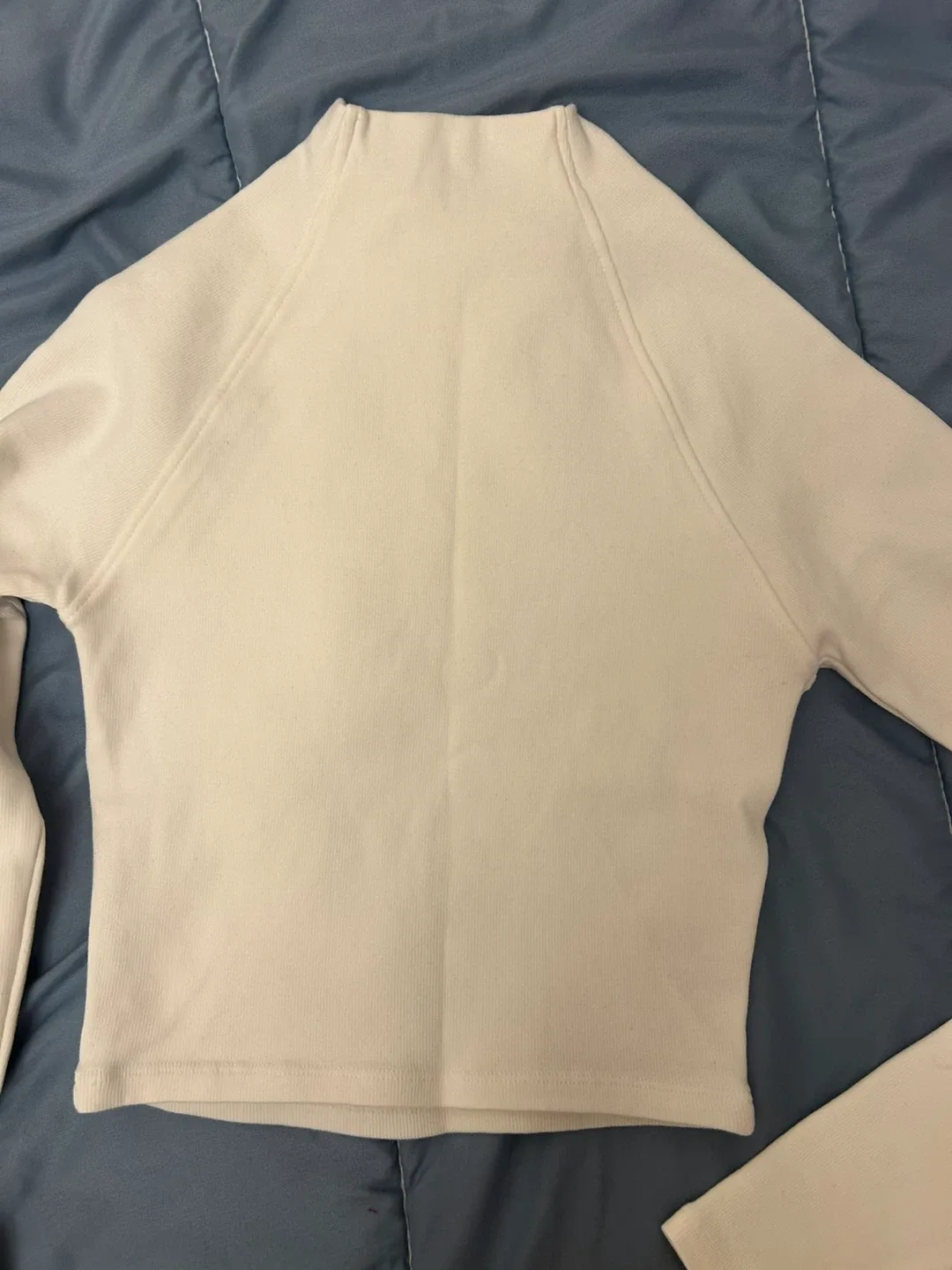 Zara Cream Long Sleeve Top - Size M thumbnail