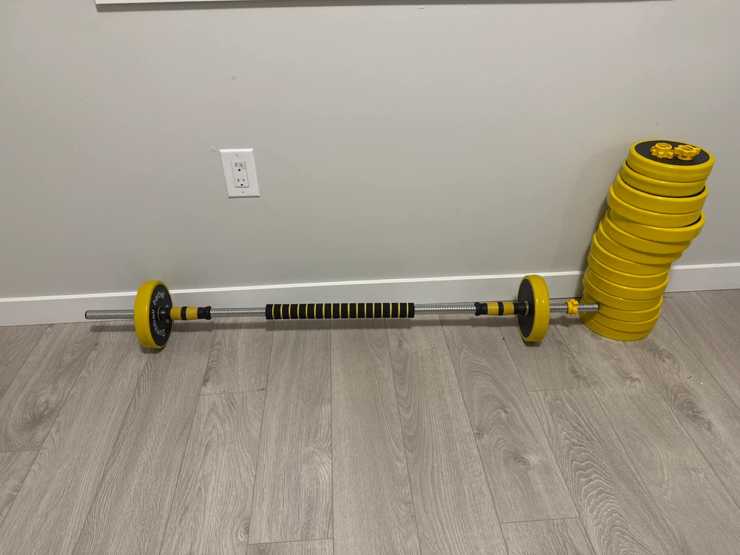 Adjustable Dumbbell Barbell Set - Yellow/Black