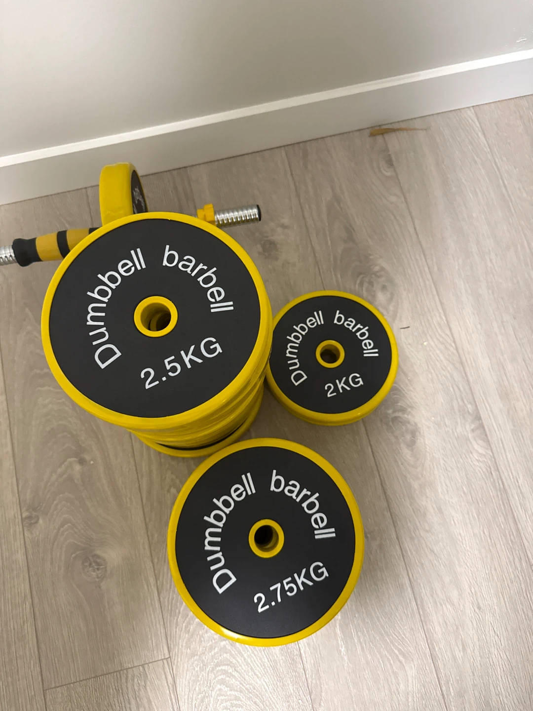 Adjustable Dumbbell Barbell Set - Yellow/Black - photo 2