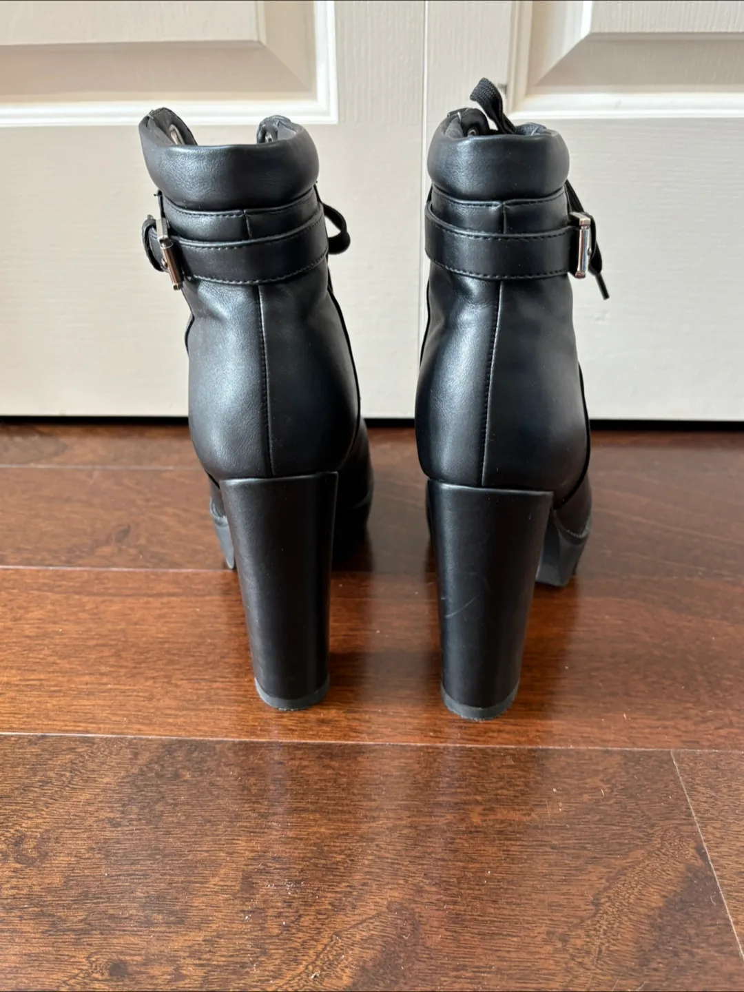 Black Heeled Combat Boots - Size 10 image indicator(2)