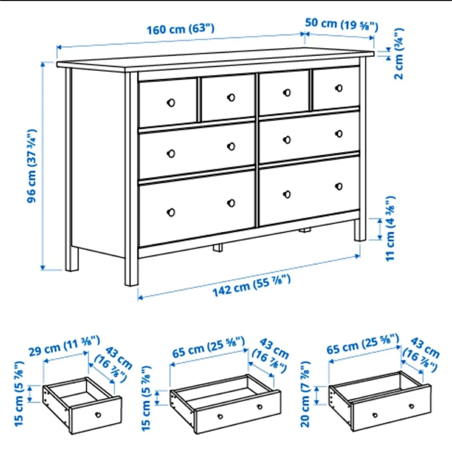 IKEA Hemnes White Dresser (63") image indicator(2)