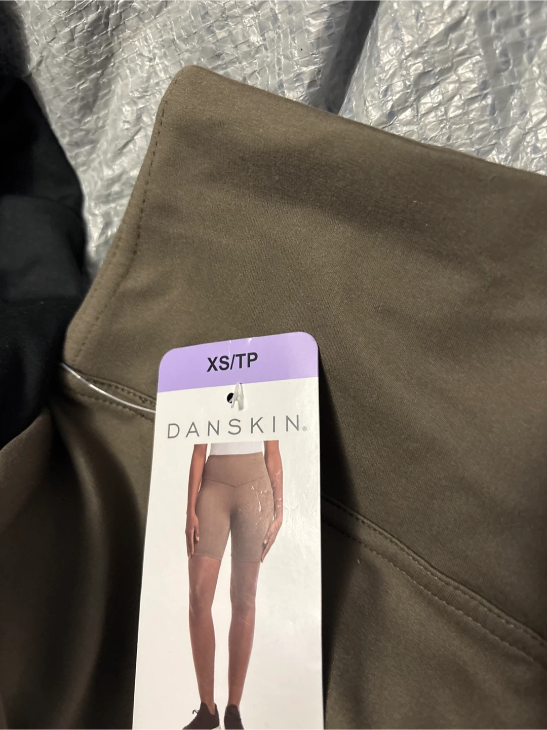 2pc Danskin XS/TP Bike Shorts - Black and Olive - photo 2