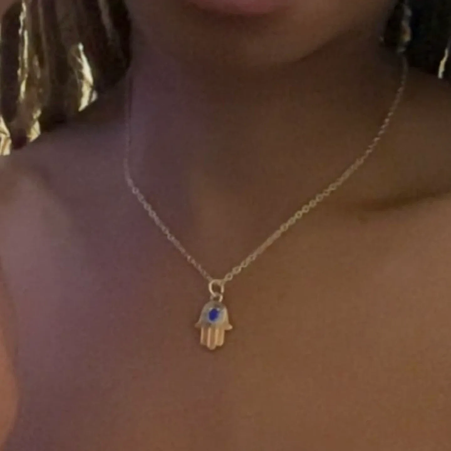 Hamsa Hand Necklace - 14k Gold image indicator(2)