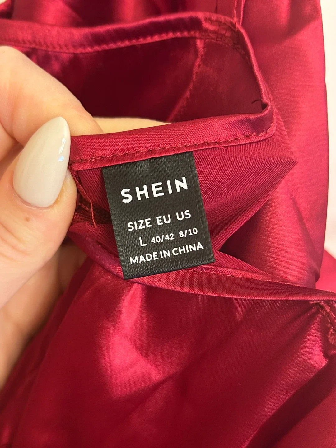 Shein Red Satin Dress - Size L image indicator(2)