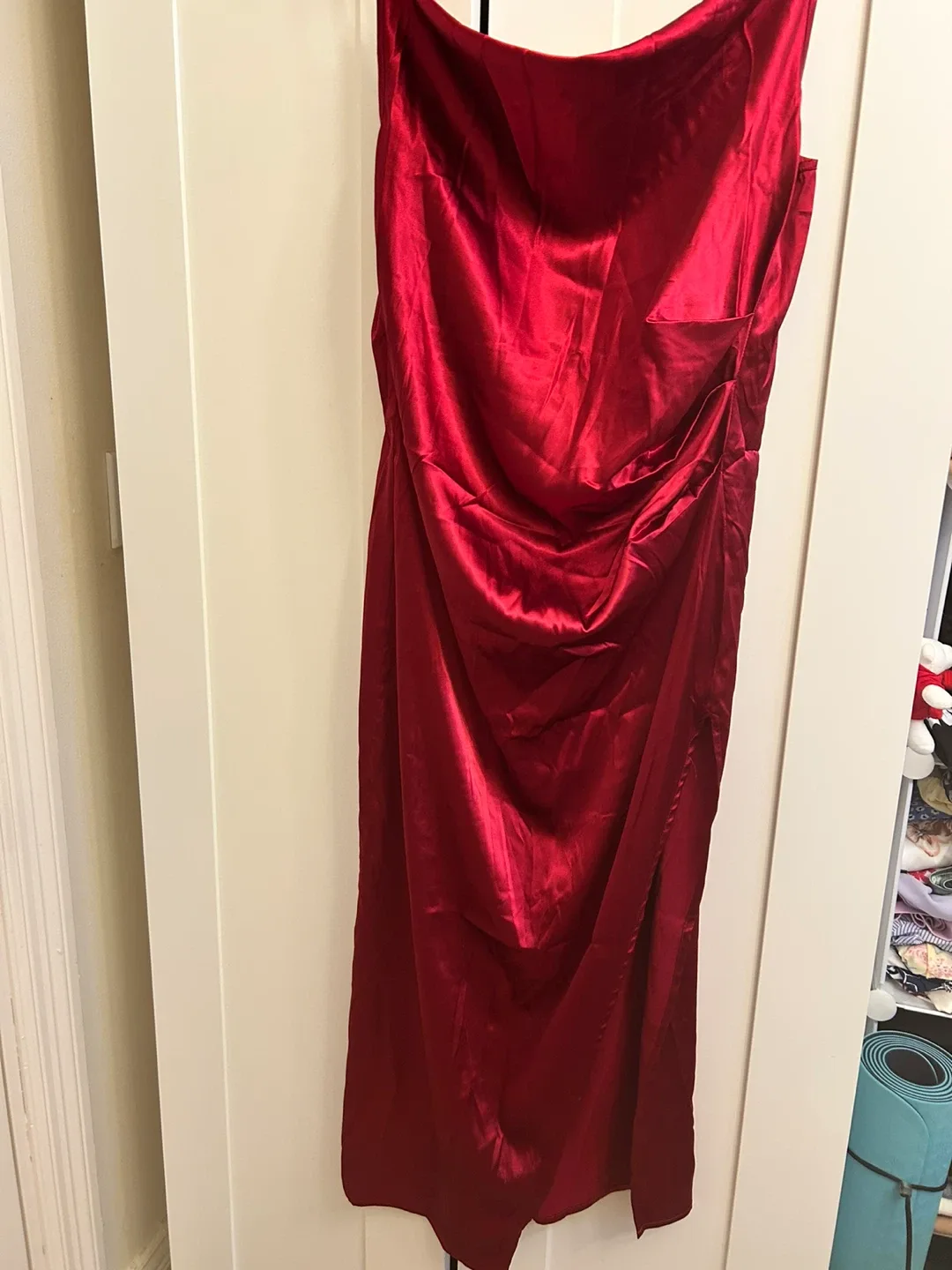 Shein Red Satin Dress - Size L thumbnail