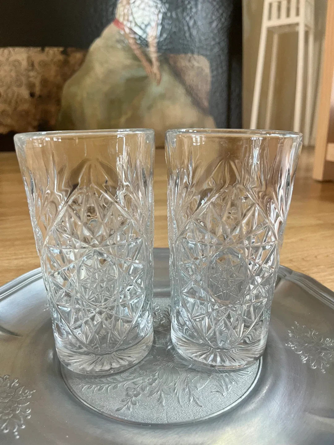 Set of Libby Two Crystal Glasses