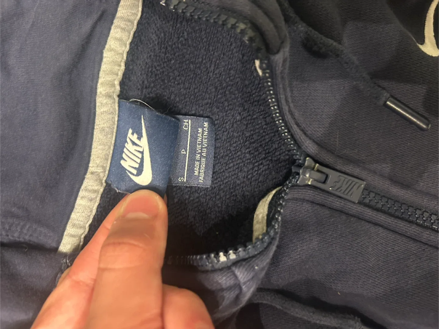 Nike Navy Blue Full Zip Hoodie - Size Small image indicator(2)