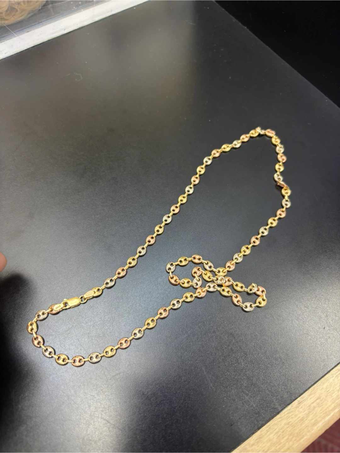 Tri-Color Gold Plated Mariner Link Chain