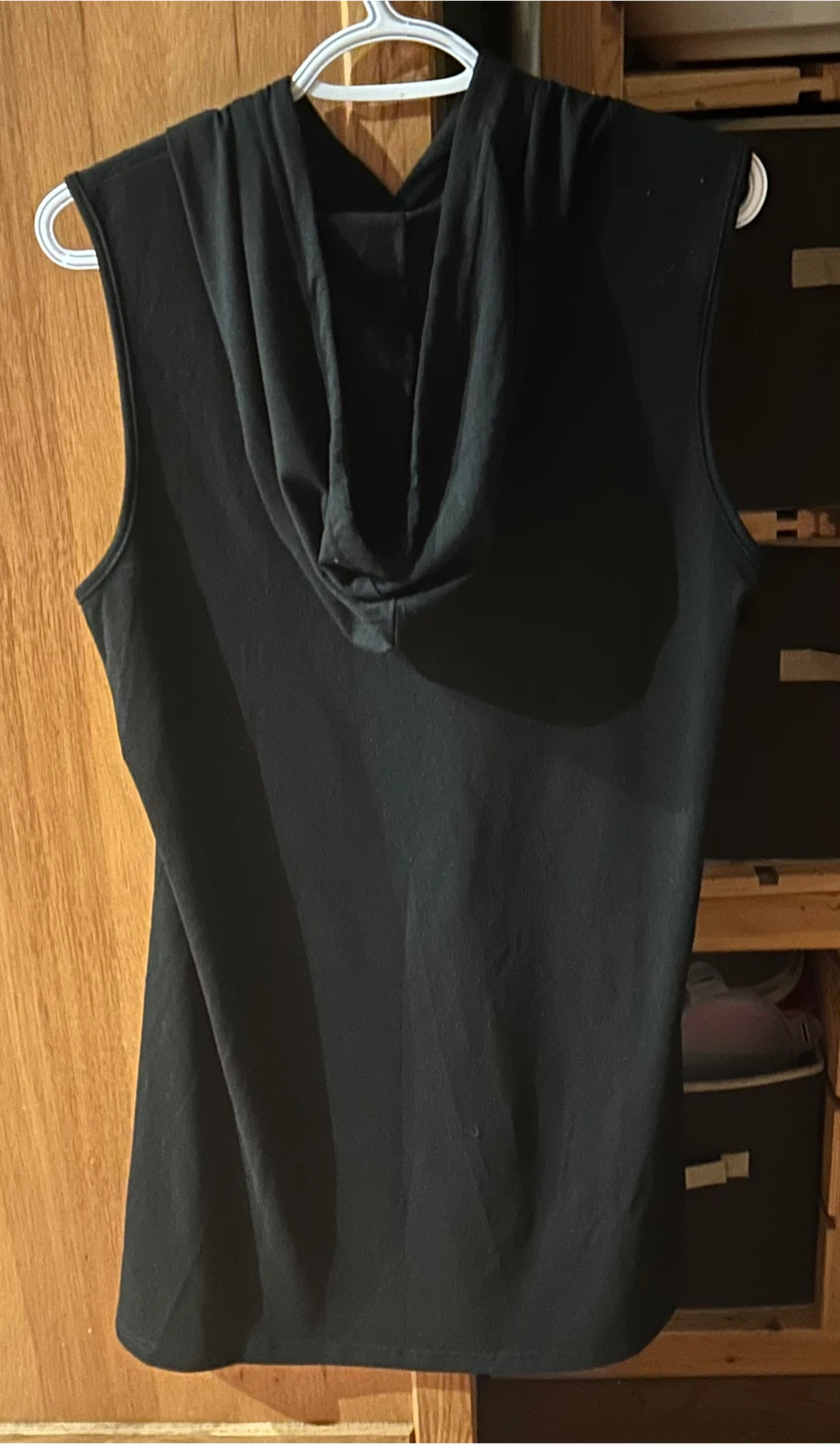Black Sleeveless Hoodie Dress - photo 2