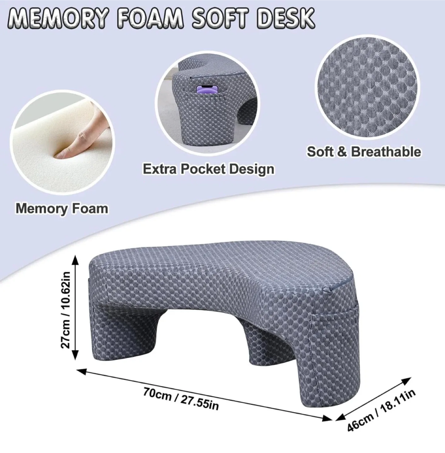 Memory Foam Soft Desk - Portable Lap Desk image indicator(4)