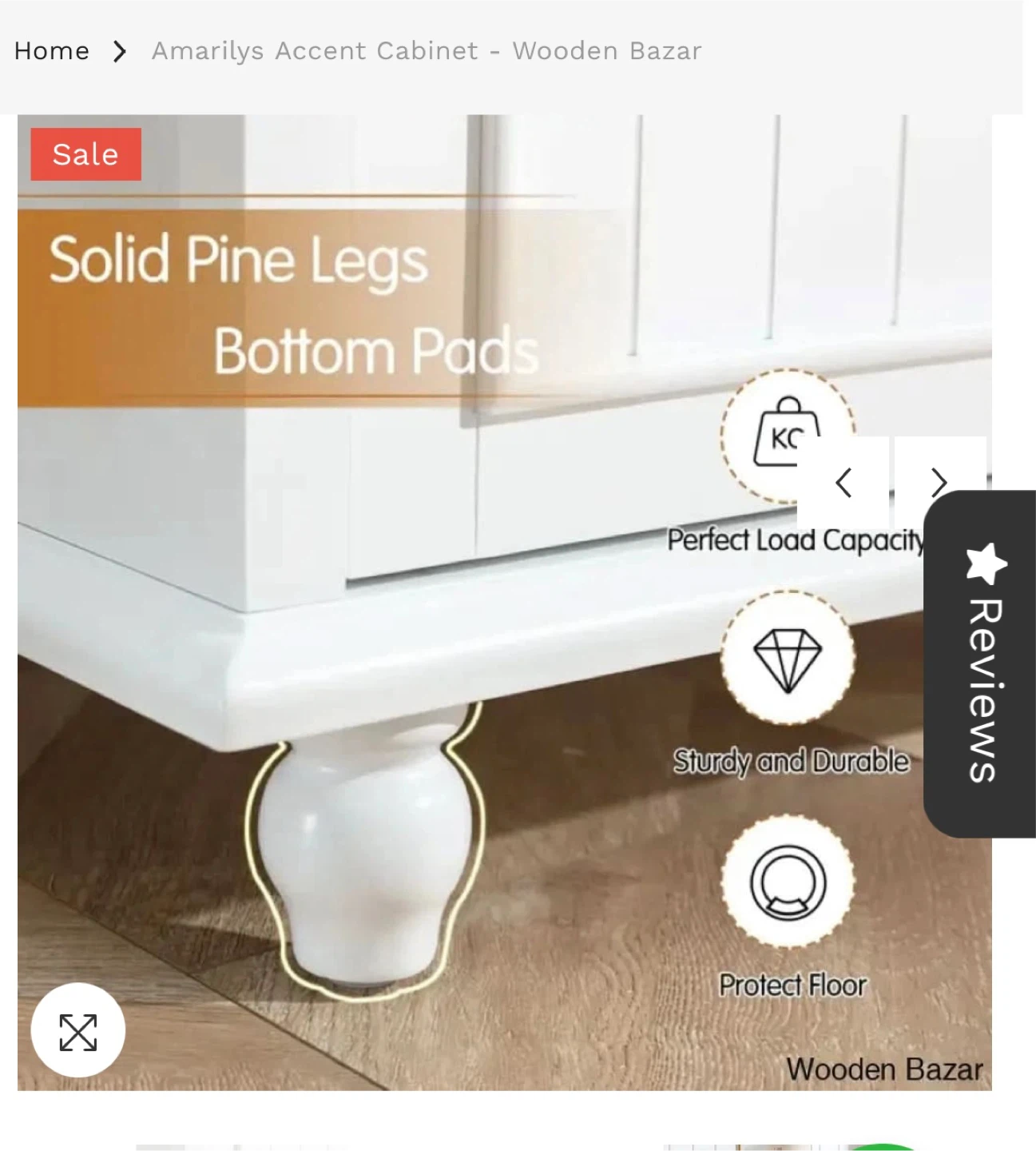 Wooden Bazar Amarily Accent Cabinet - White - photo 3