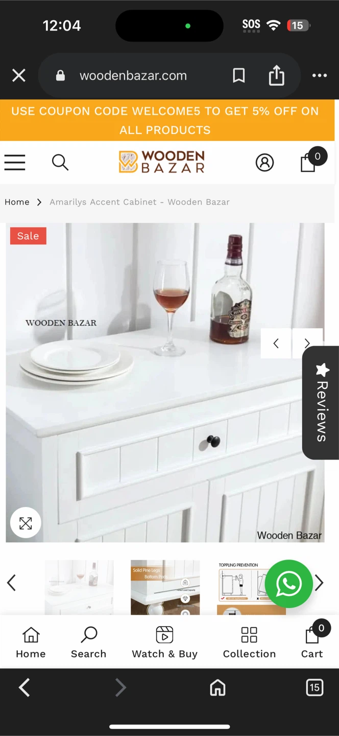 Wooden Bazar Amarily Accent Cabinet - White - photo 4