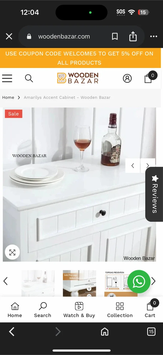 Wooden Bazar Amarily Accent Cabinet - White image indicator(4)