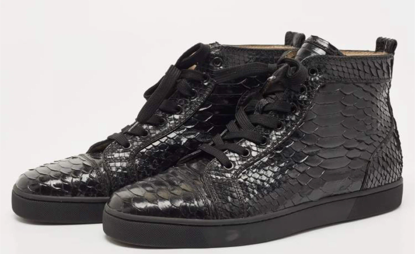 Christian Louboutin orlato Black Python High-Top Sneakers - photo 2