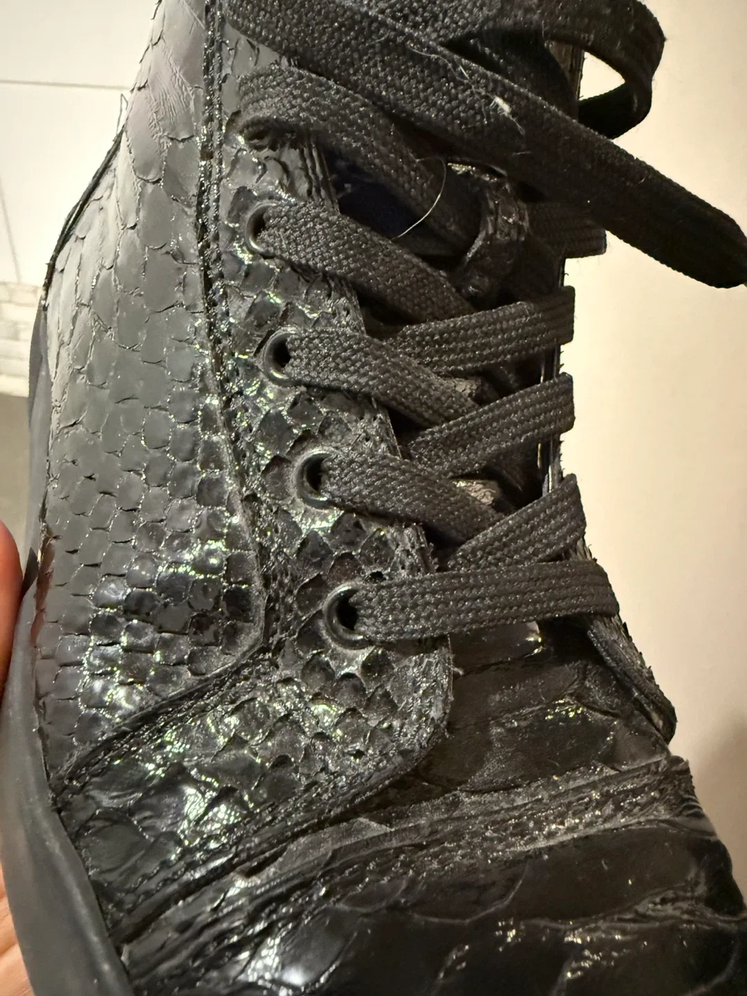 Christian Louboutin orlato Black Python High-Top Sneakers image indicator(4)