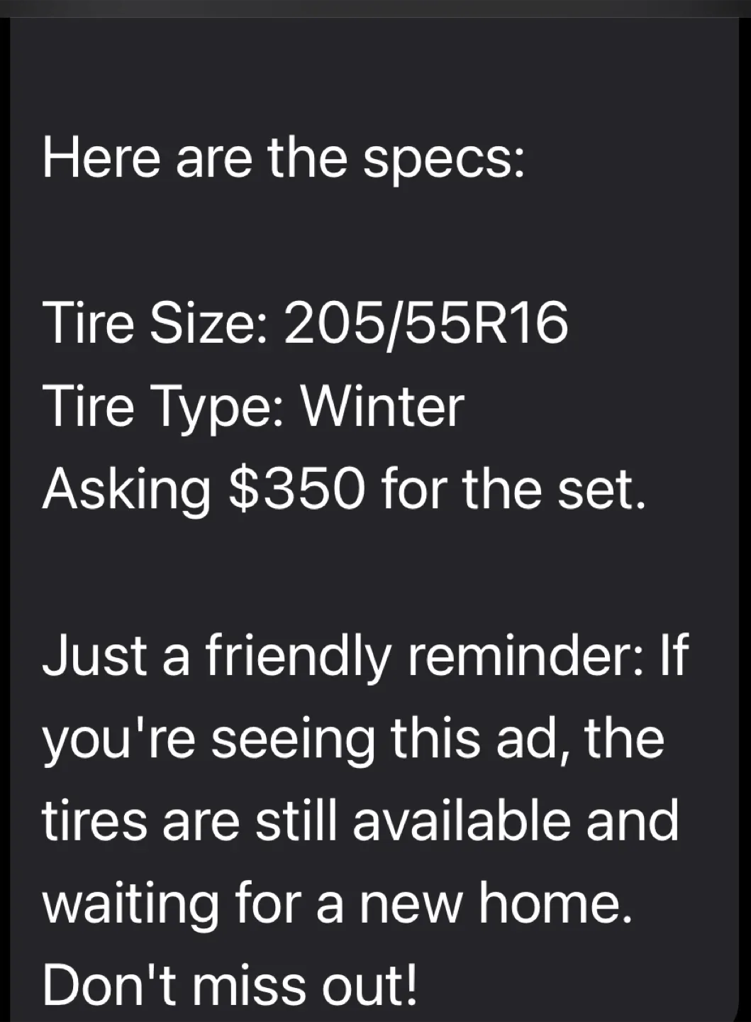 Used Winter Tire - 205/55R16 image indicator(7)