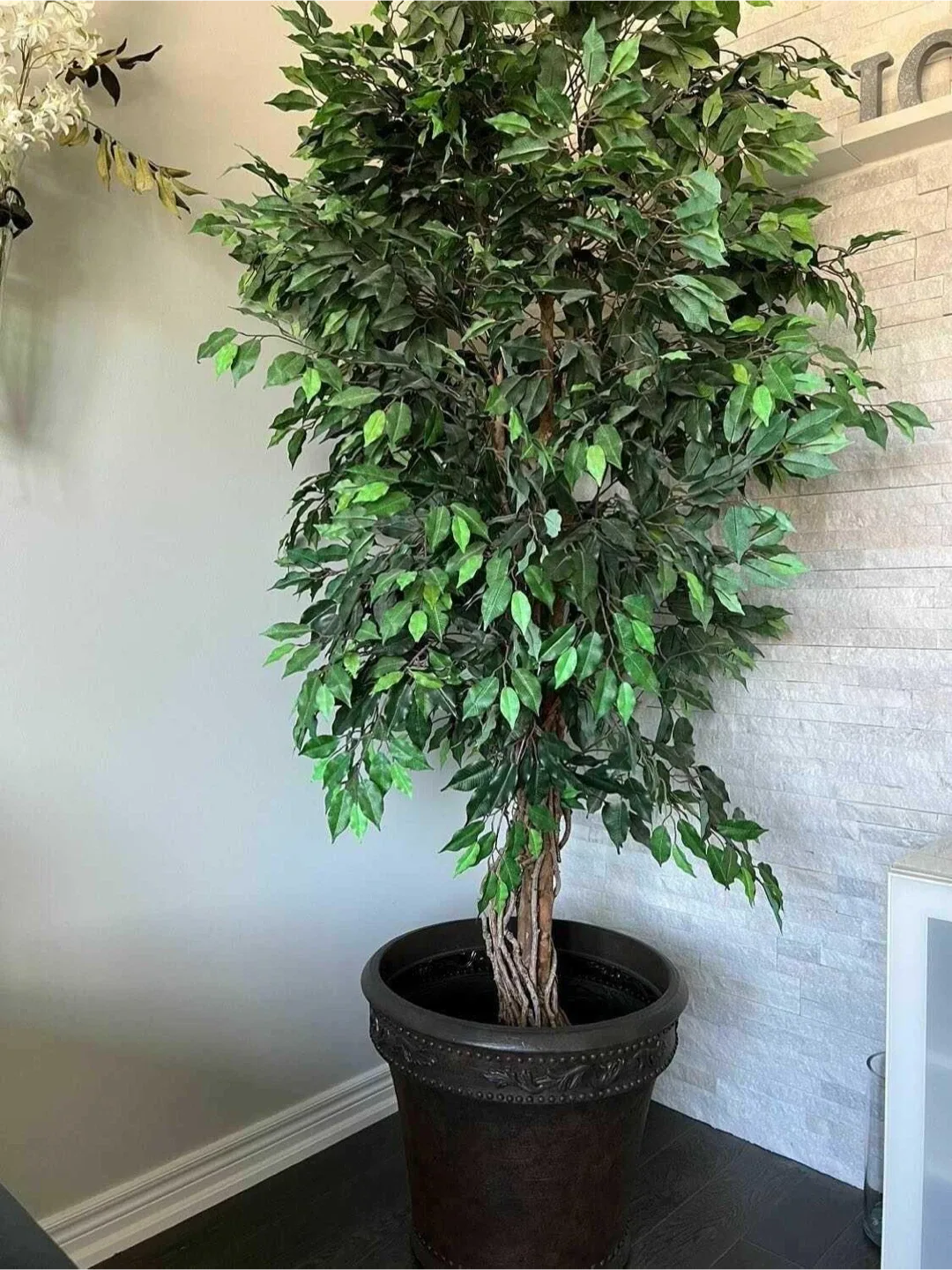 High Quality 8 foot Faux Ficus Full Tree image indicator(3)