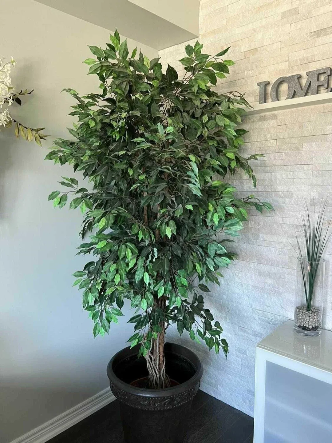 High Quality 8 foot Faux Ficus Full Tree image indicator(2)