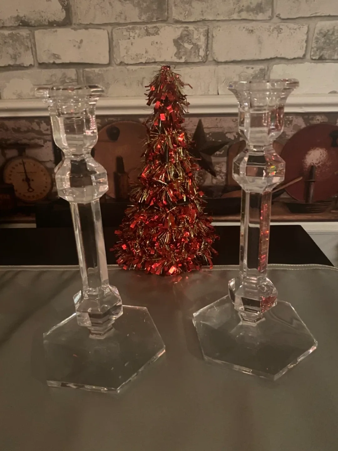 Stunning Vintage “Val St. Lambert” Lead Crystal Candlesticks image indicator(6)