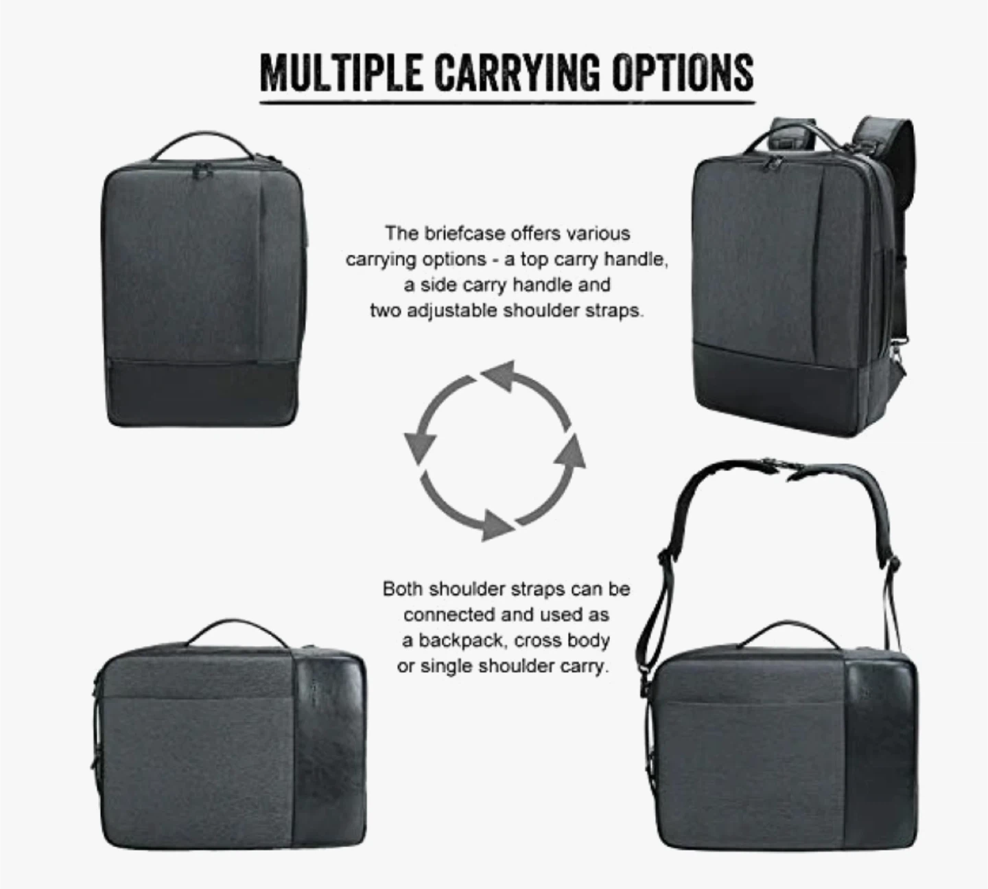 Convertible Briefcase/Backpack - Grey - photo 2