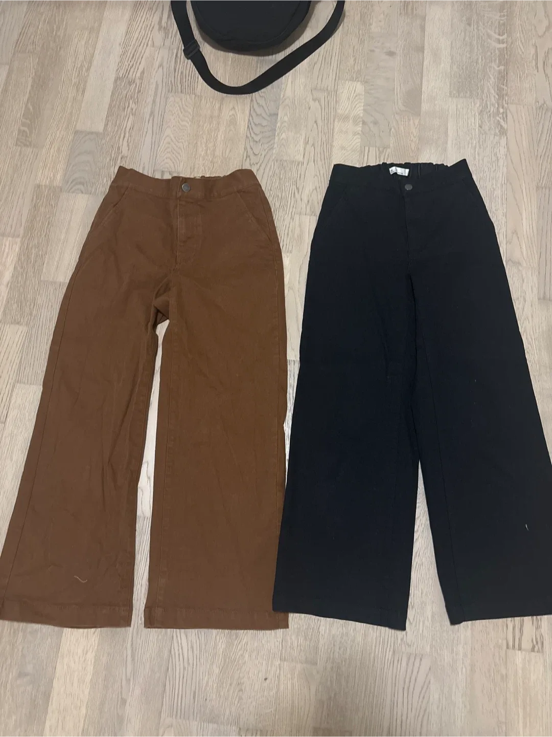 Oak and Fort CROPPED LENGTH TWILL WIDE LEG PANT