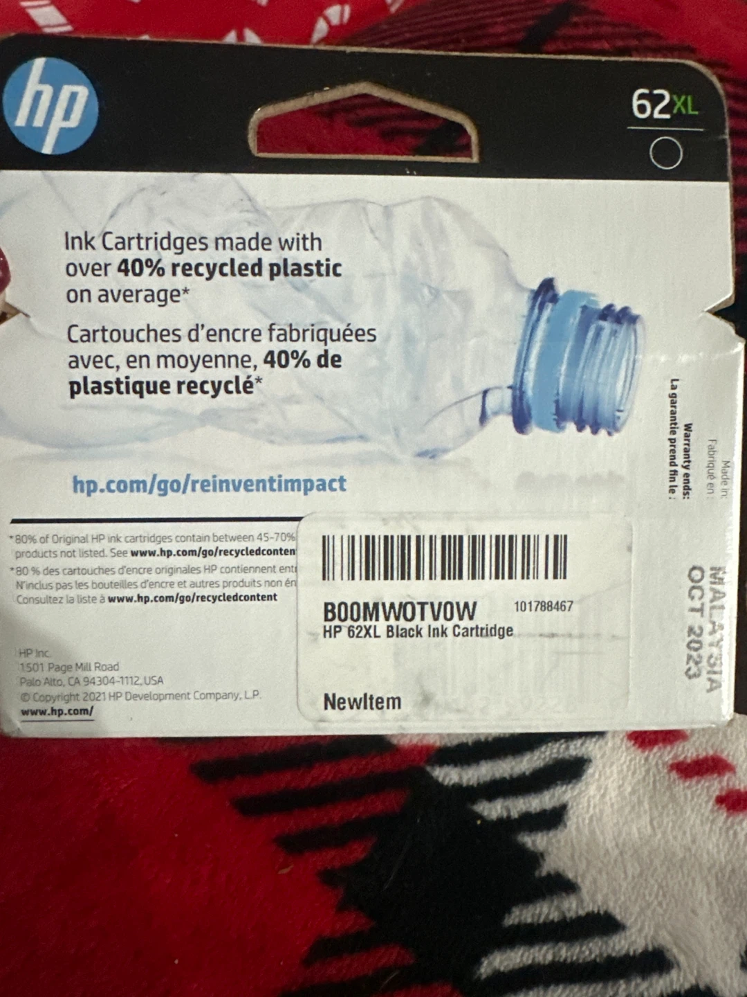 HP 62XL Black Ink Cartridge - New - photo 3