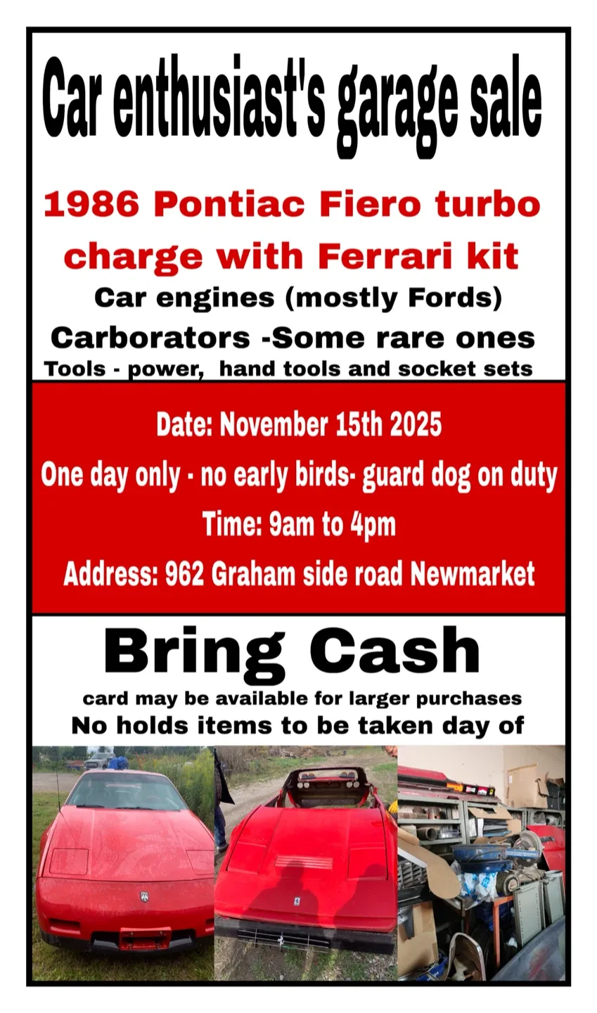 Car Enthusiast's Garage Sale - Pontiac Fiero Turbo