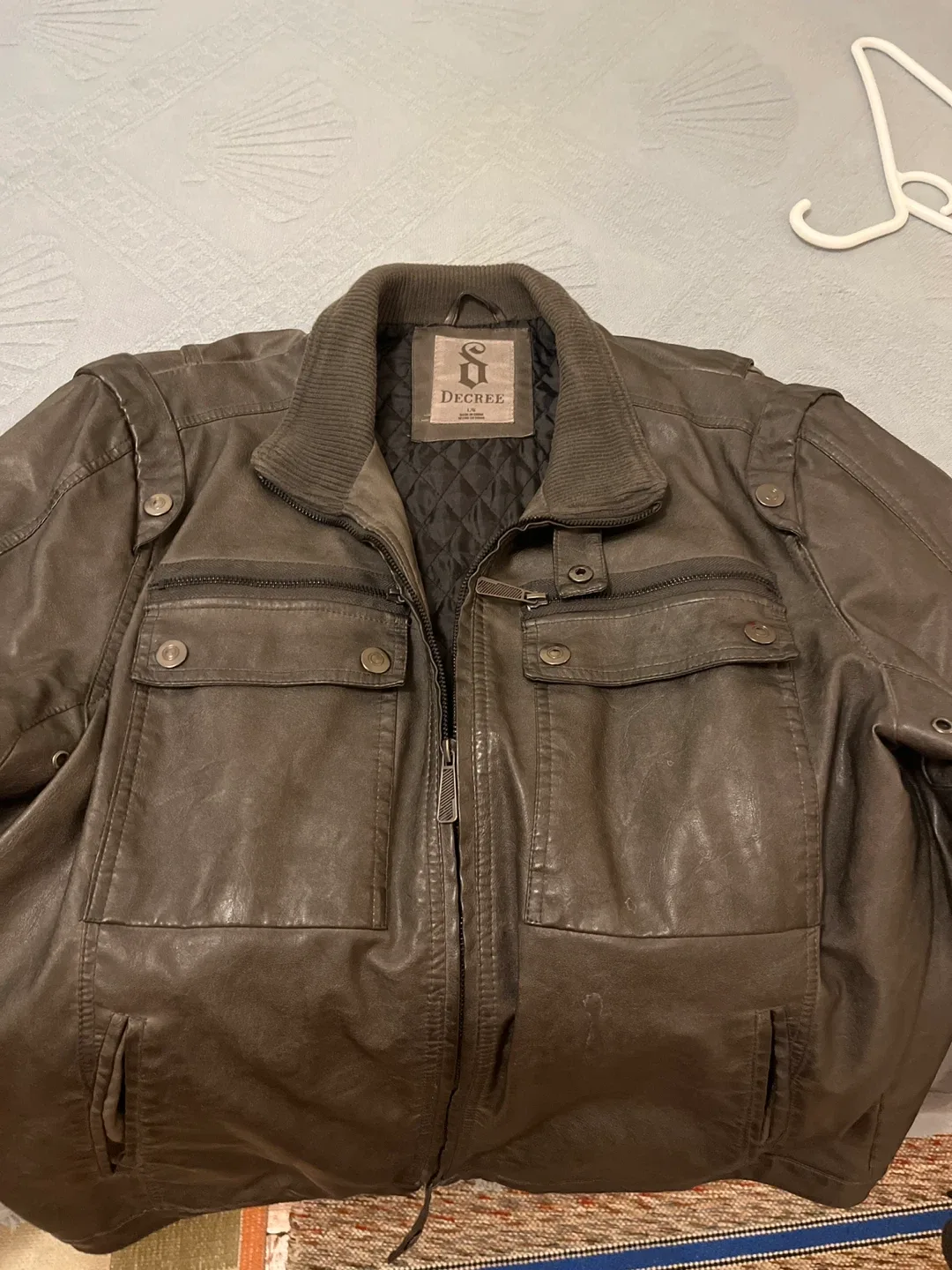 Decree Brown Leather Jacket - Size L image indicator(2)