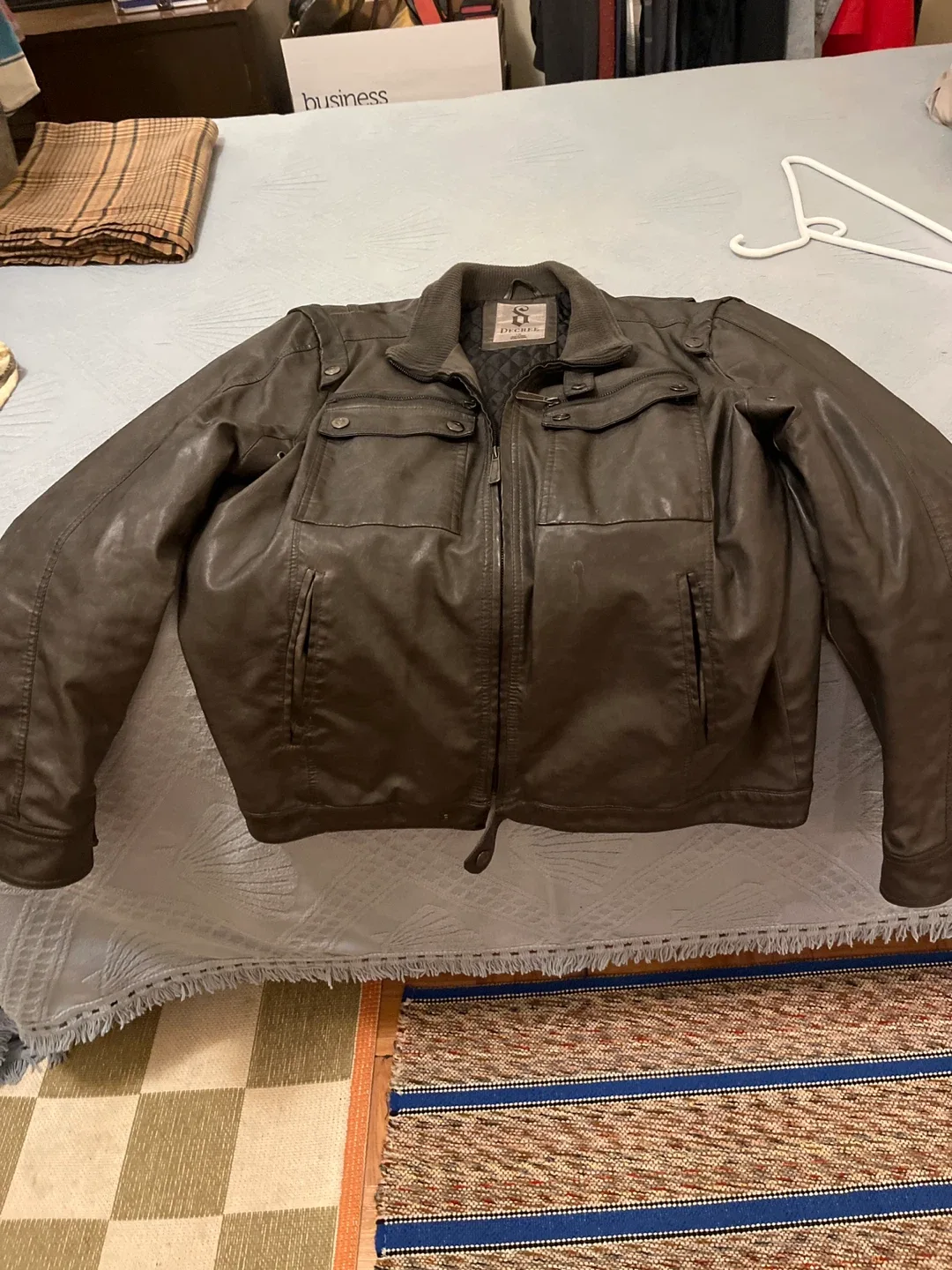 Decree Brown Leather Jacket - Size L image indicator(3)