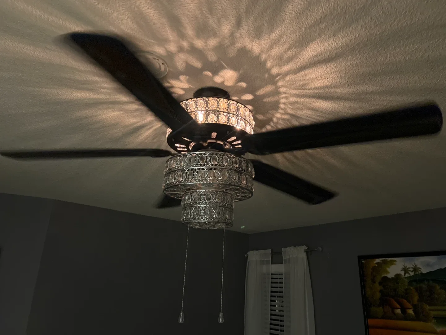 Ceiling Fan with Crystal Chandelier image indicator(2)