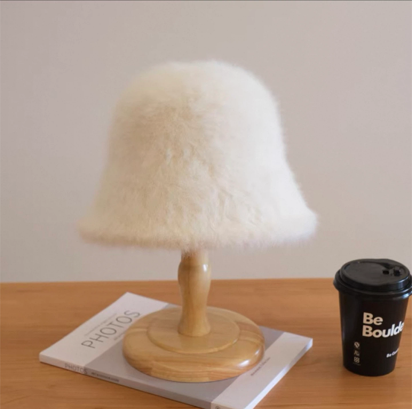 BRAND NEW 🥕 White Fuzzy Bucket Hat